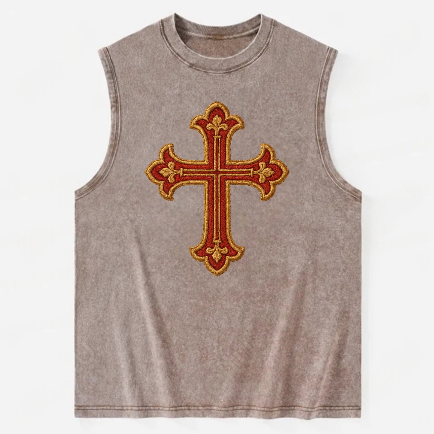 Armenian Cross - Vintage Washed Tank - Brown