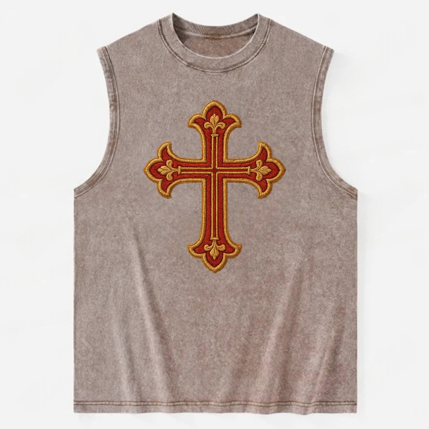Armenian Cross - Vintage Washed Tank - Brown
