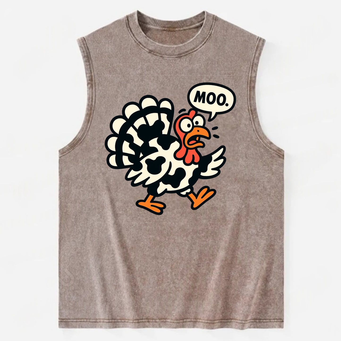 Mooing Turkey - Vintage Washed Tank - Brown
