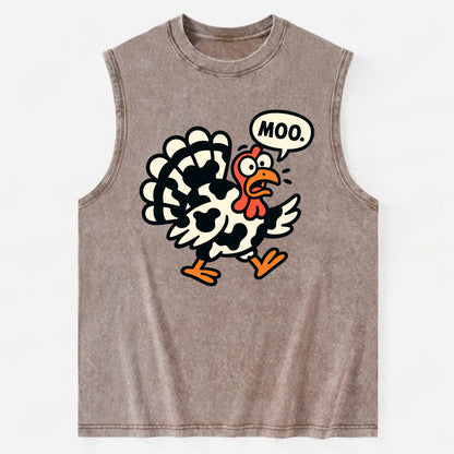 Mooing Turkey - Vintage Washed Tank - Brown