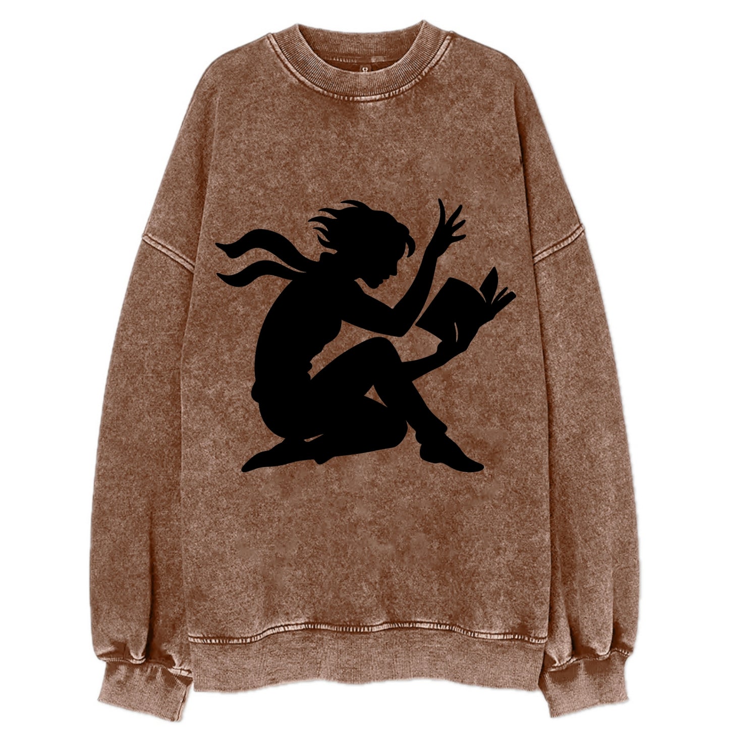 Reader lost in book moment - Vintage Sweatshirt - Brown