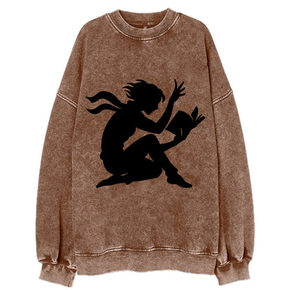 Reader lost in book moment - Vintage Sweatshirt - Brown