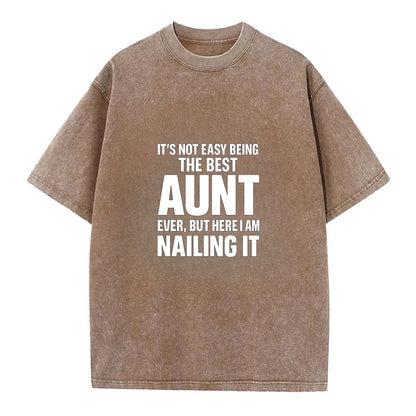 It's not easy being the best BROTHER ever, but here I am nailing it - Vintage T-shirt - Brown