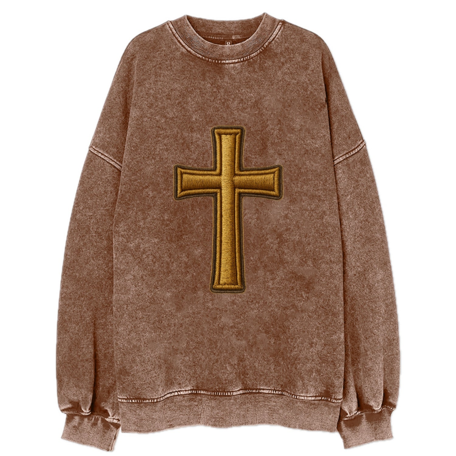 Latin Cross - Vintage Sweatshirt - Brown