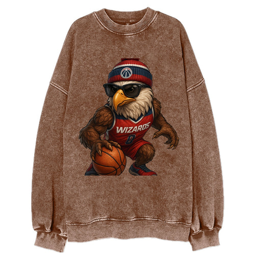 DC Eagle wearing Wizards red white and blue beanie with monument patch and - Vintage Sweatshirt