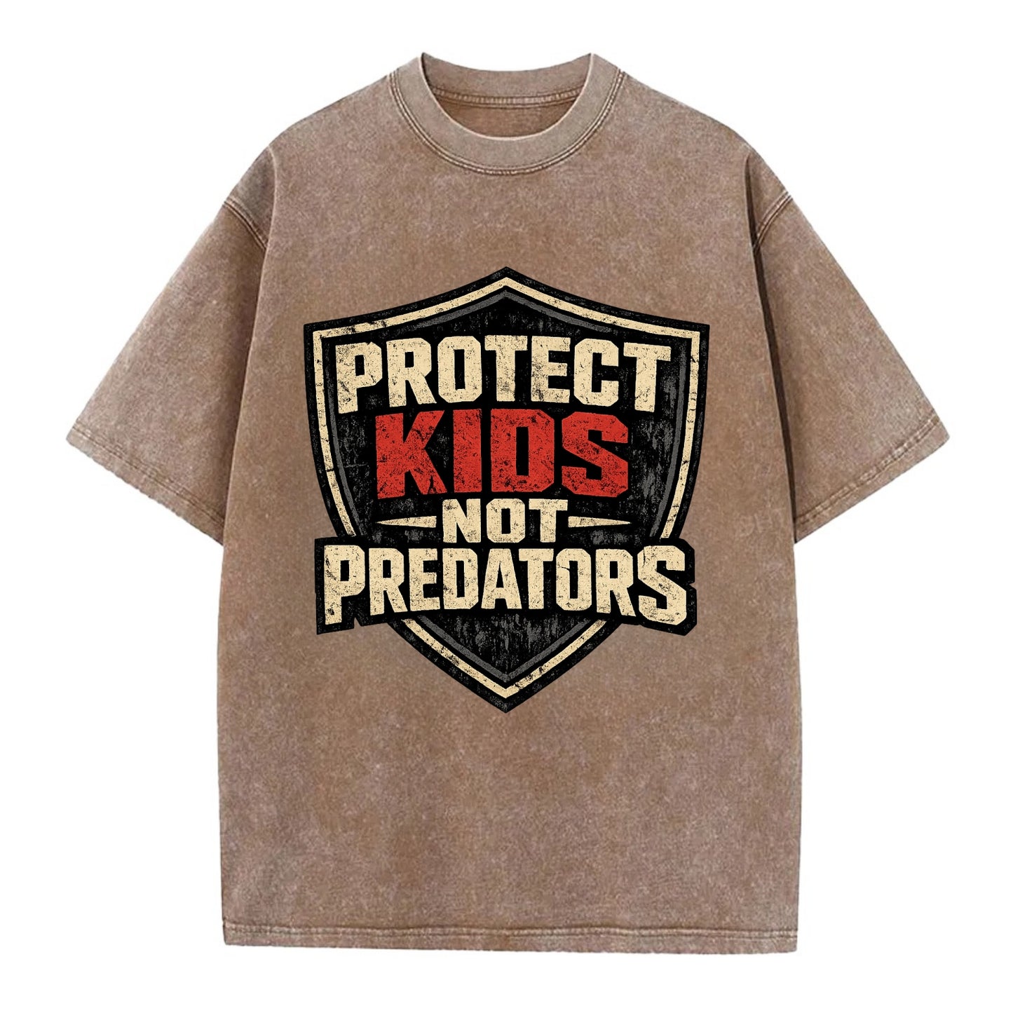 Protect Kids Not Predators - Vintage T-shirt - Brown