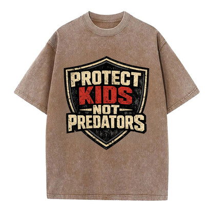Protect Kids Not Predators - Vintage T-shirt - Brown