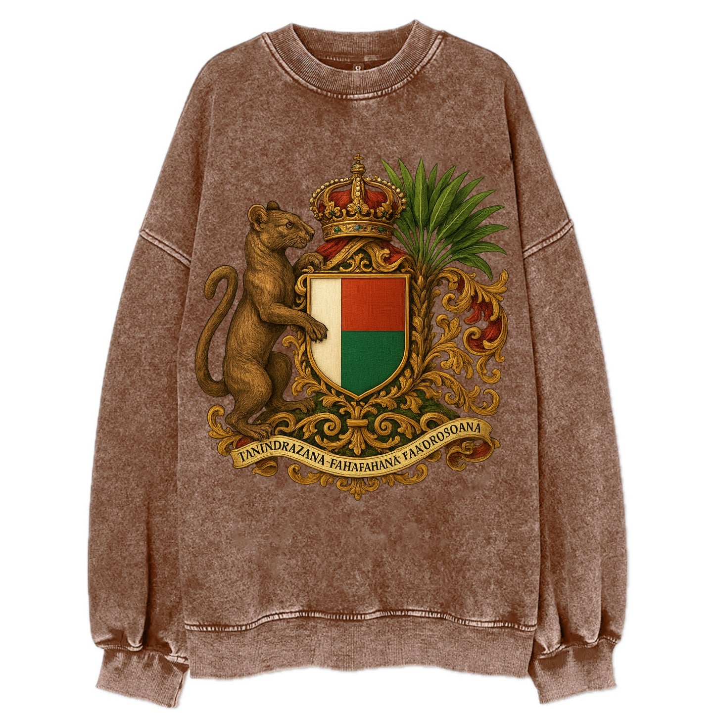 Madagascar Fossa Hunter  - Vintage Sweatshirt - Brown