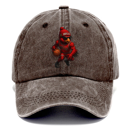 Windy City Hawk wearing Bulls beanie with six rings patch and wayfarer sunglasses - Classic Cap - Brown