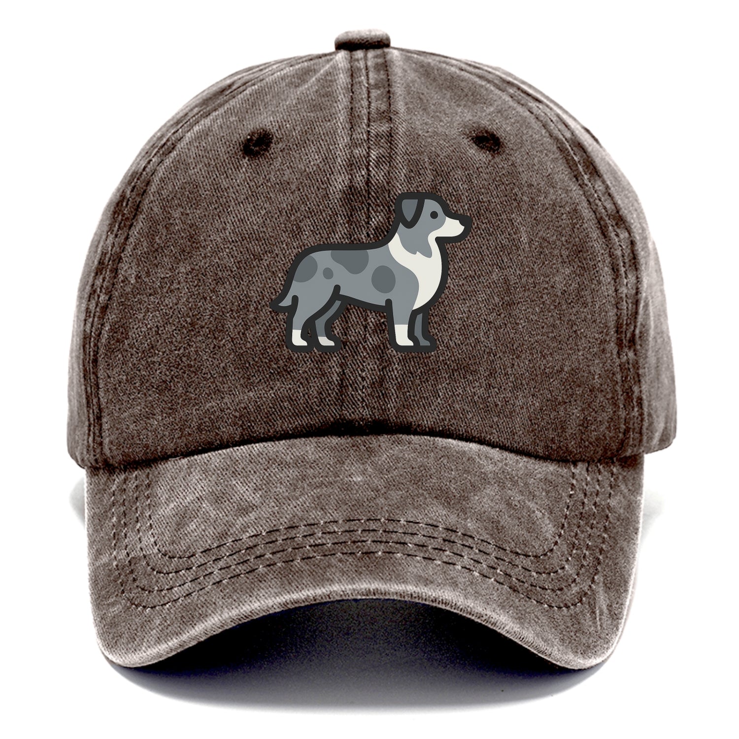 Australian Shepherd - Blue merle flat side profile - Classic Cap - Brown