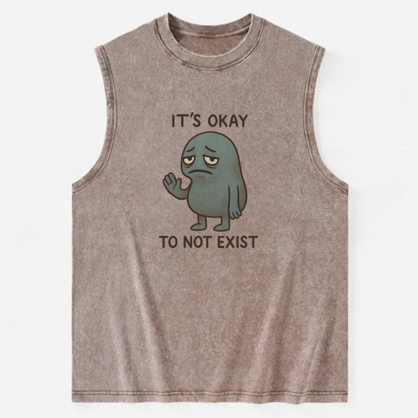 SUBTITLES ARE BEHIND | Text running to catch up - Vintage Washed Tank - Brown