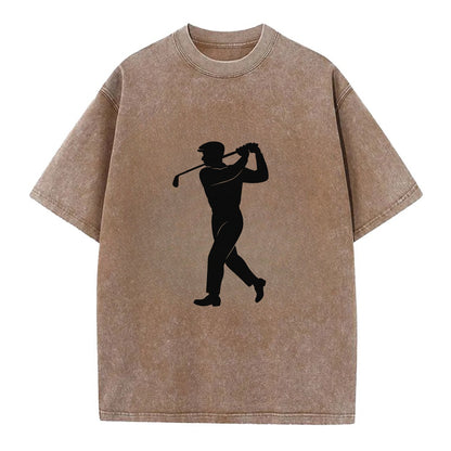 Golfer perfect swing follow-through - Vintage T-shirt - Brown