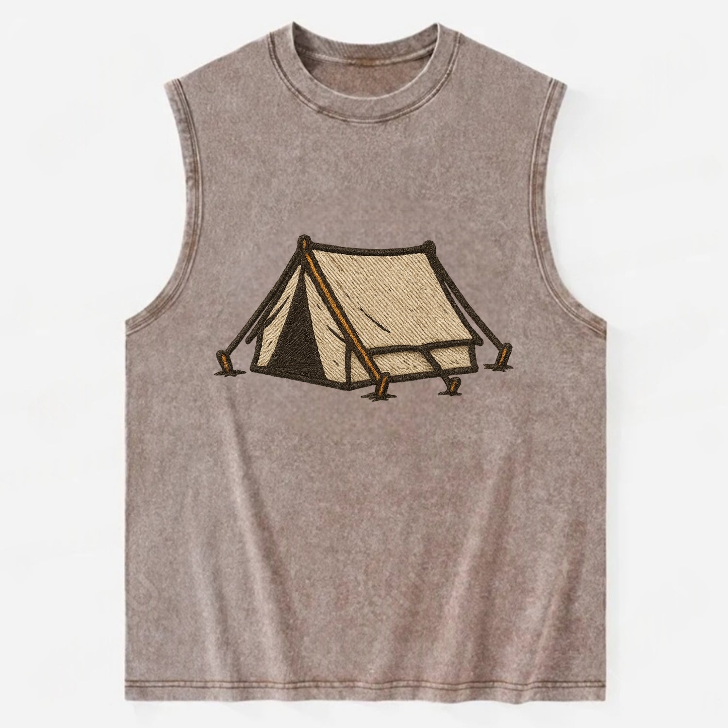 Camping Tent  - Vintage Washed Tank - Brown