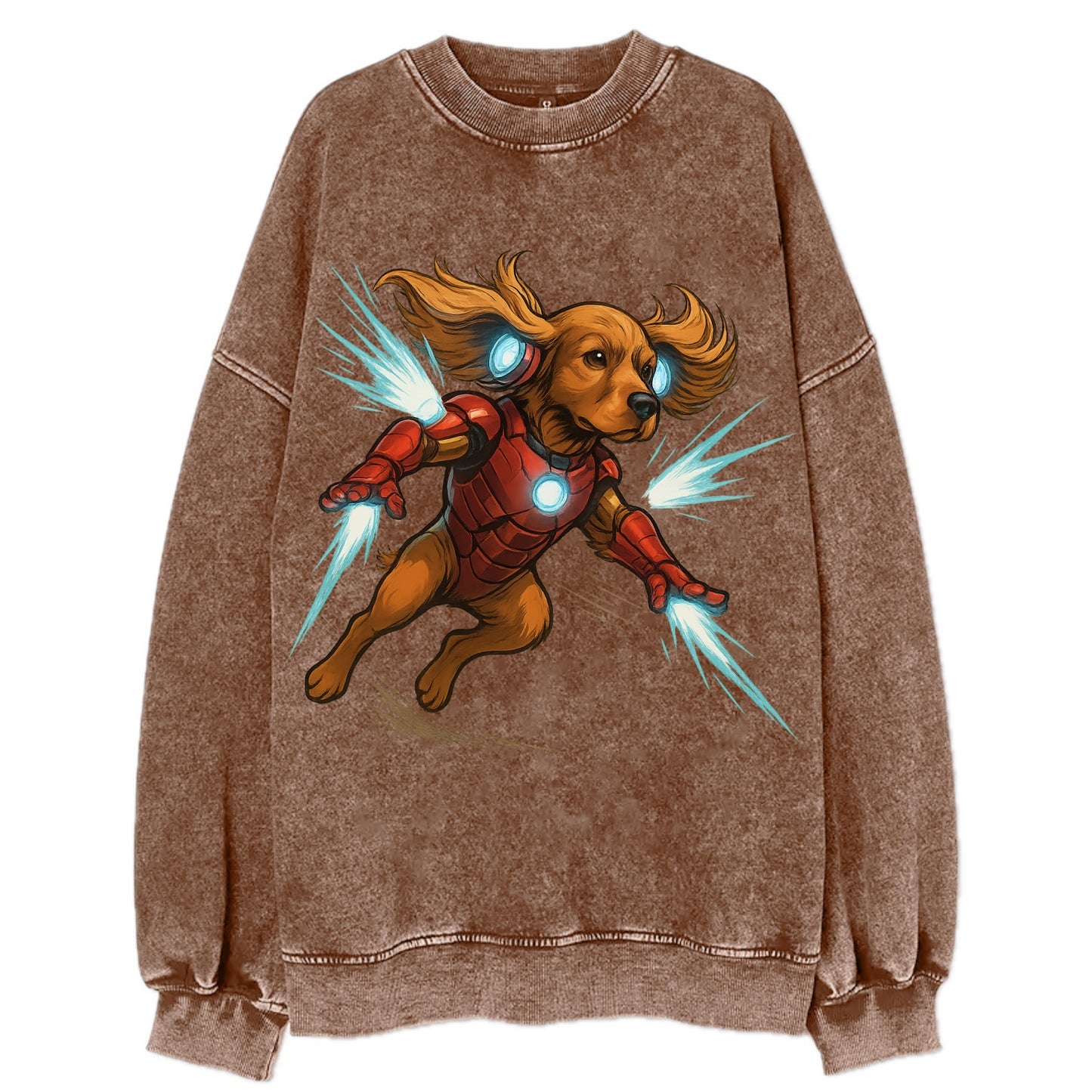 Cocker Spaniel Iron Man  - Vintage Sweatshirt - Brown