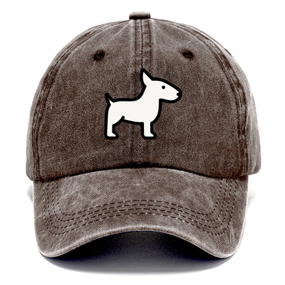 Bull Terrier - White egg-shaped head flat side profile - Classic Cap - Brown