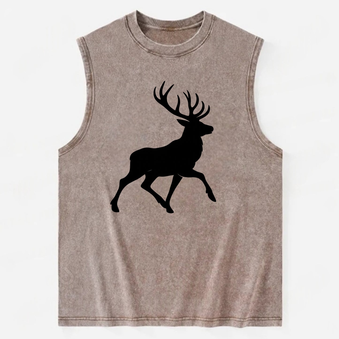 Deer with majestic antlers - Vintage Washed Tank - Brown
