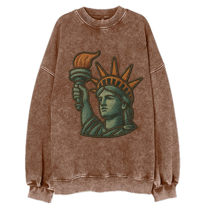 Statue of Liberty  - Vintage Sweatshirt - Brown
