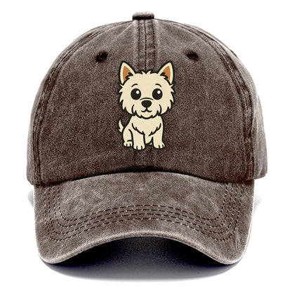 West Highland White Terrier - Alert standing pose - Classic Cap - Brown