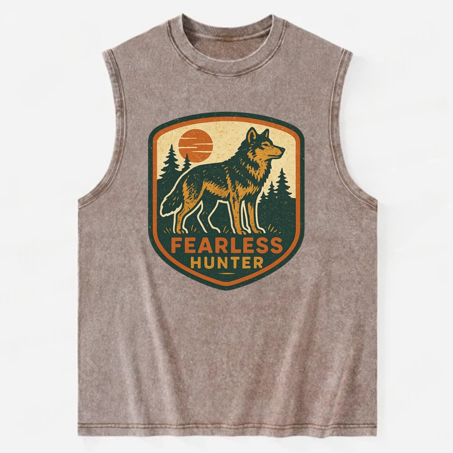 Fearless Hunter  - Vintage Washed Tank - Brown