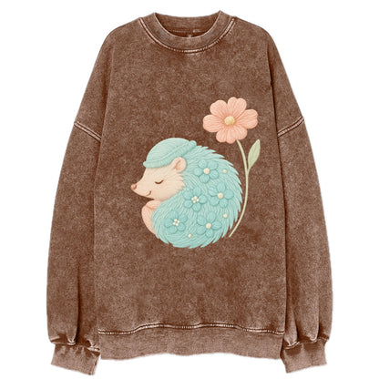 Aqua Hedgehog - Vintage Sweatshirt - Brown