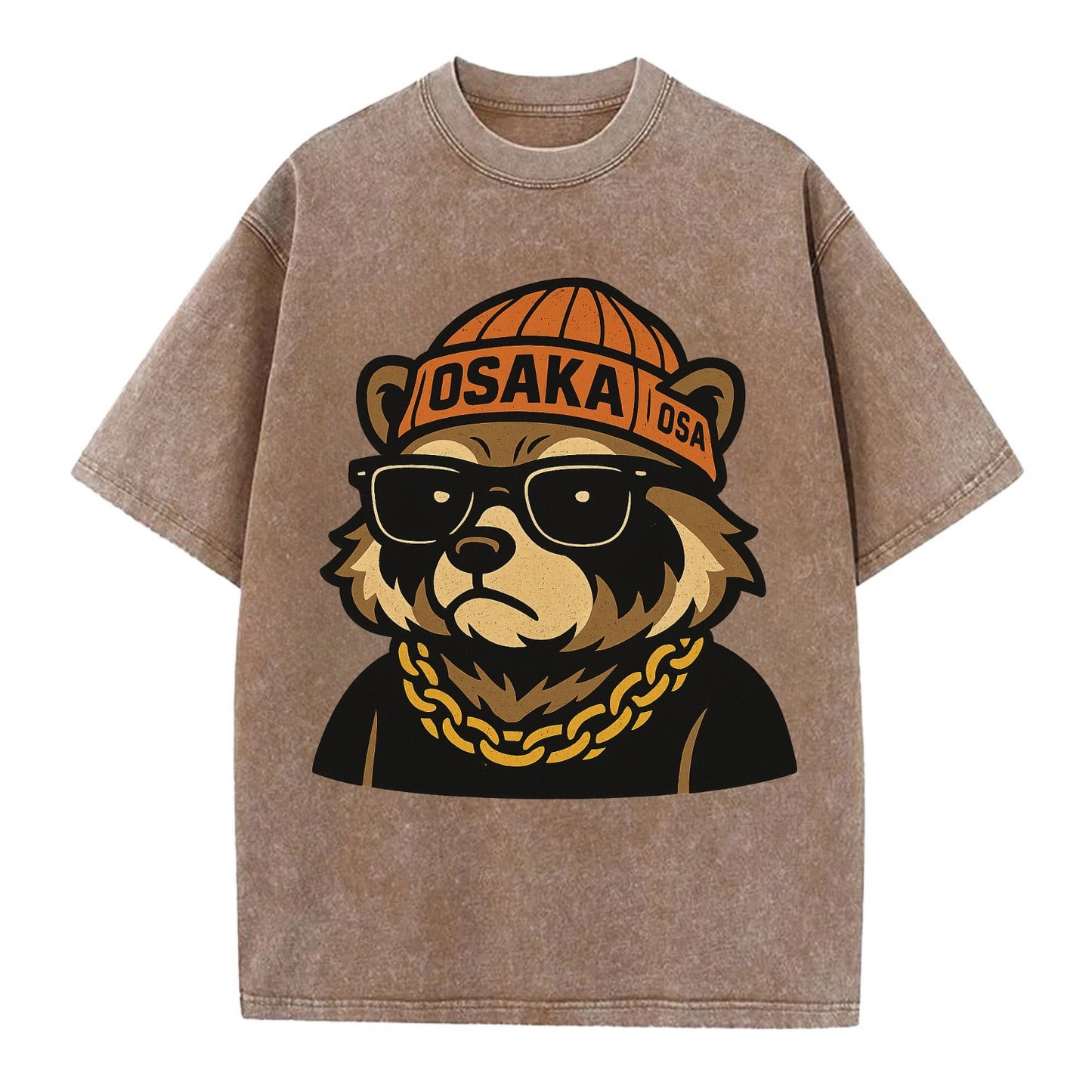 Osaka Tanuki - Vintage T-shirt - Brown