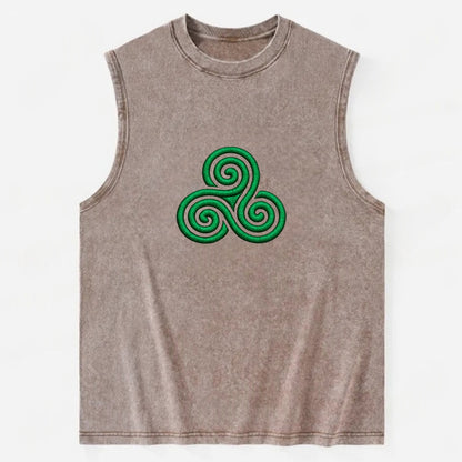 Triple Spiral - Vintage Washed Tank - Brown