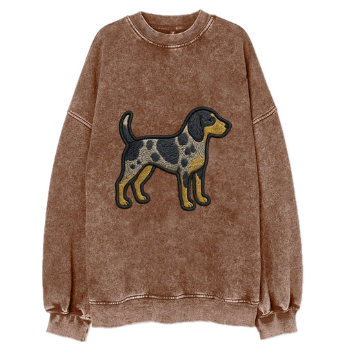 Bluetick Coonhound - Trendy spotted hound logo with prominent black border - Vintage Sweatshirt
