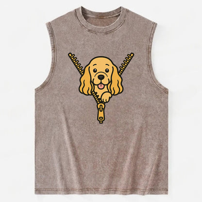Cocker Spaniel - Vintage Washed Tank - Brown
