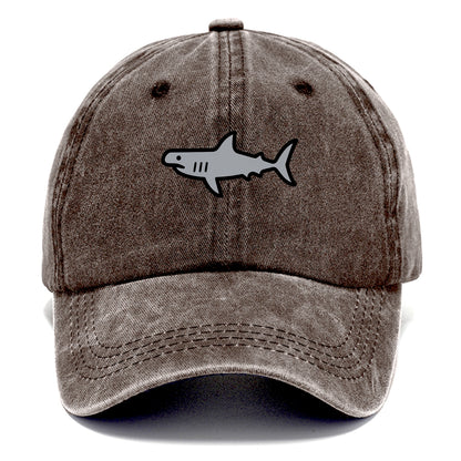Hammerhead Shark - Gray distinctive head flat side profile - Classic Cap - Brown