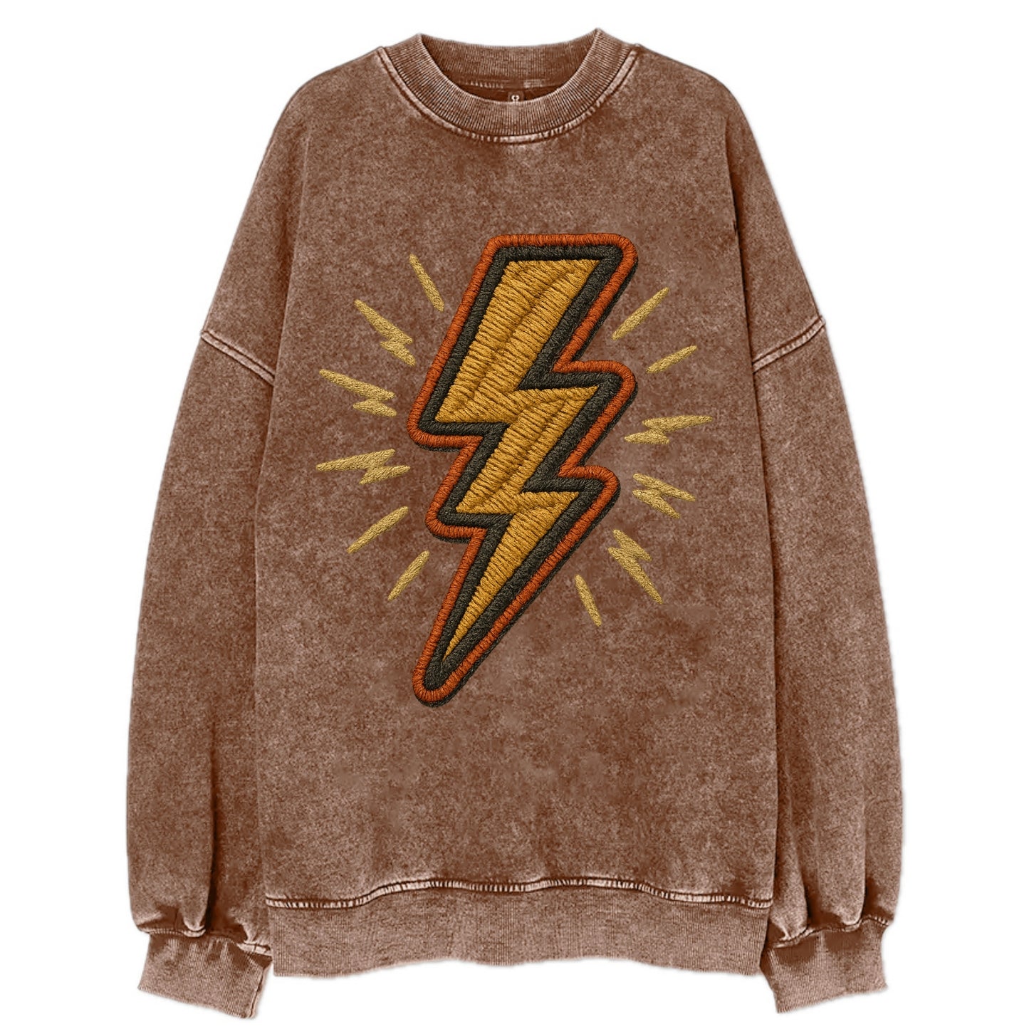 Lightning Bolt  - Vintage Sweatshirt - Brown