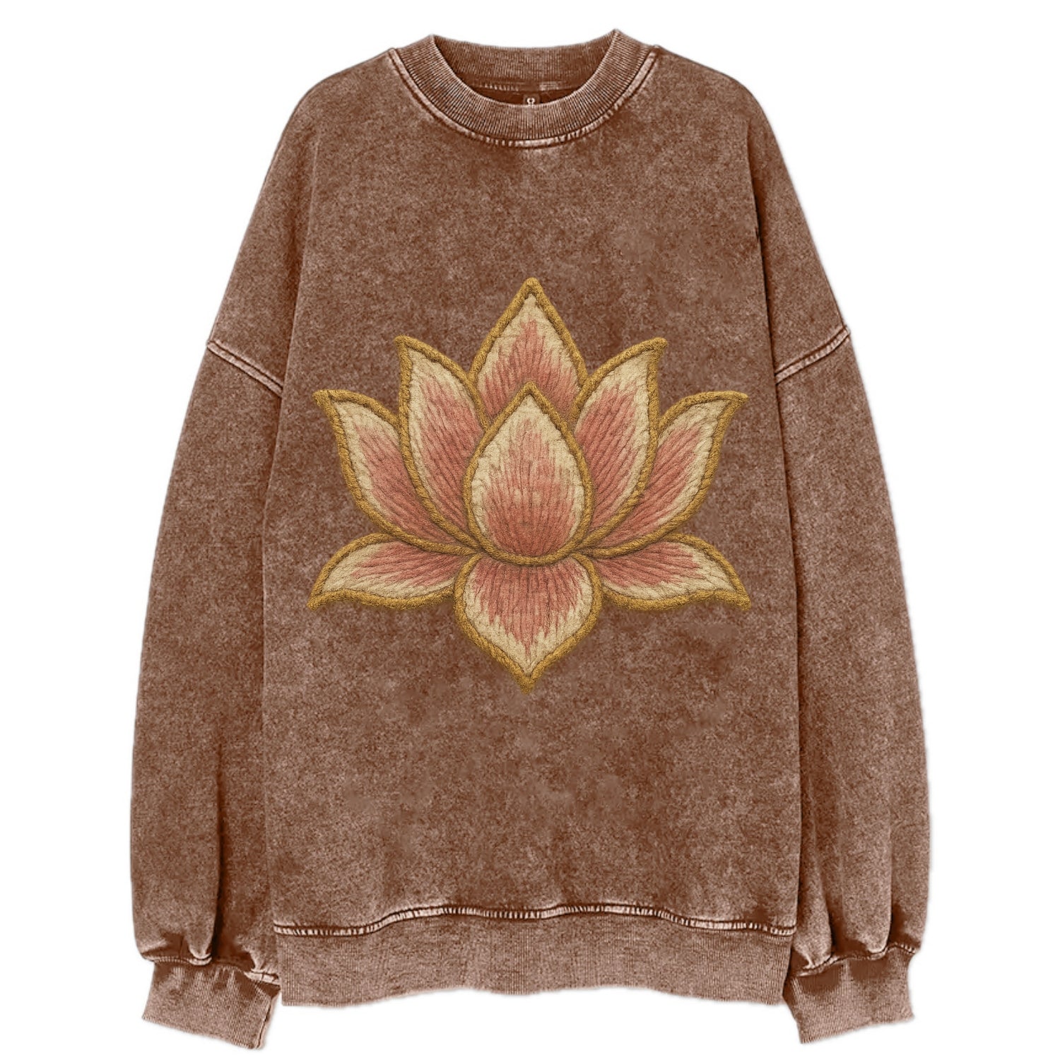 Lotus Flower - Vintage Sweatshirt - Brown