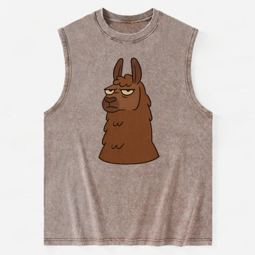 The Llama Judging Silently - Vintage Washed Tank