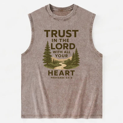 Proverbs 3:5-6 Path - Vintage Washed Tank - Brown