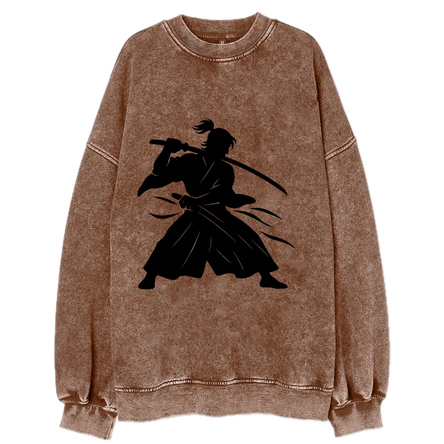 Japanese samurai sword draw - Vintage Sweatshirt - Brown