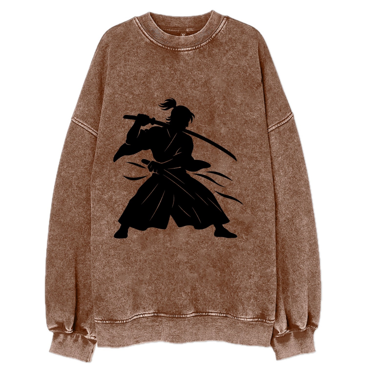 Japanese samurai sword draw - Vintage Sweatshirt - Brown