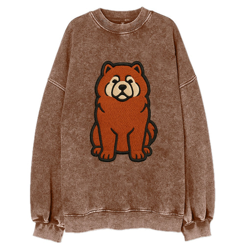 Chow Chow - Red fluffy sitting pose - Vi Vintage Sweatshirt