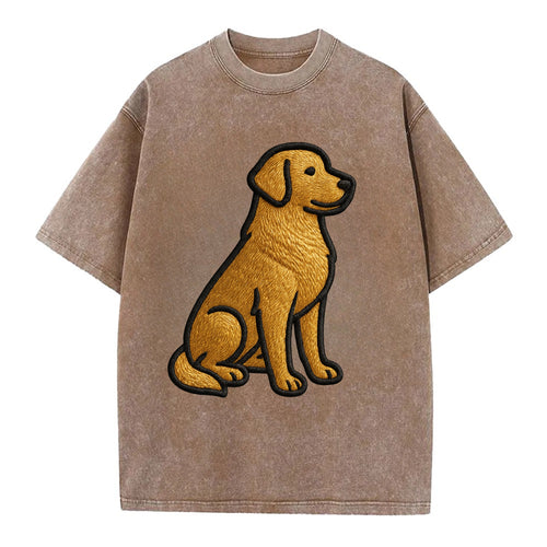 Golden Retriever - Contemporary geometri - Vintage T-shirt