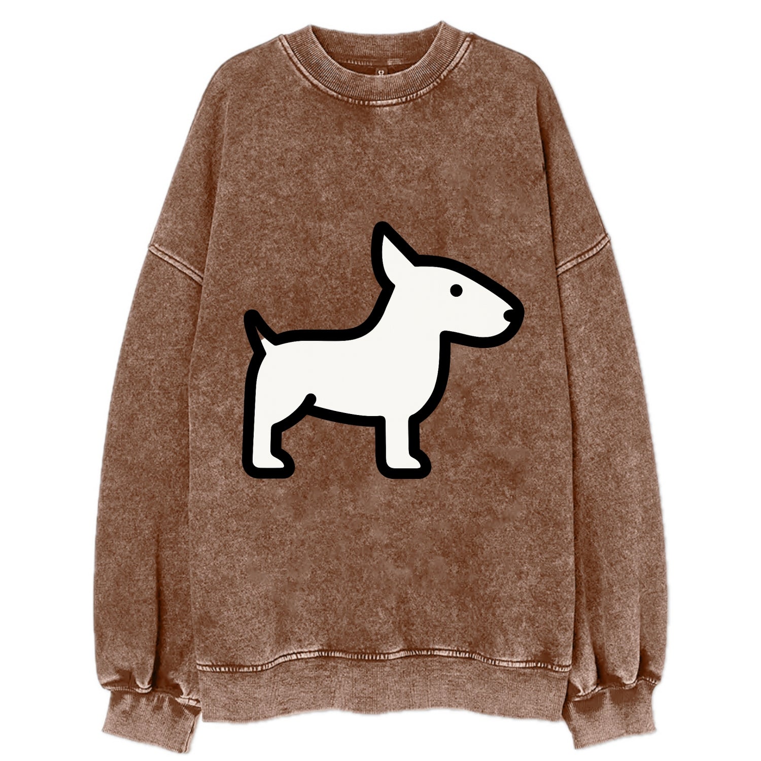 Bull Terrier - White egg-shaped head flat side profile - Vintage Sweatshirt - Brown