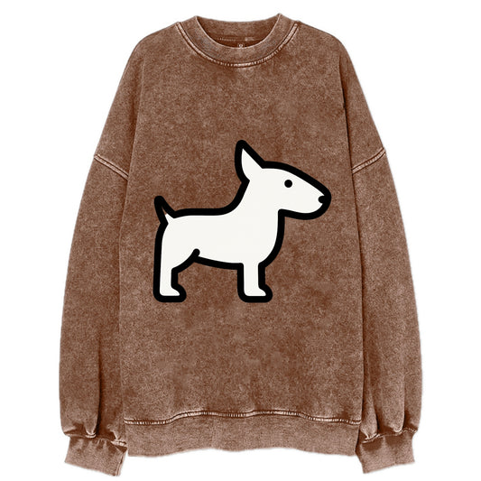 Bull Terrier - White egg-shaped head flat side profile - Vintage Sweatshirt - Brown
