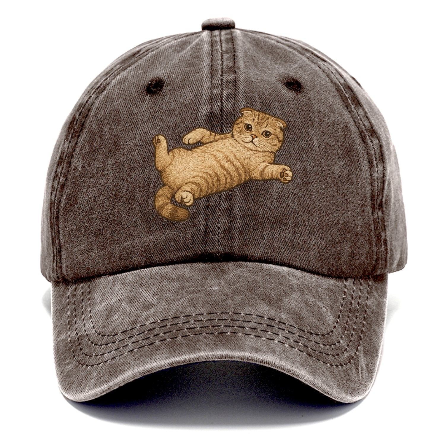 Scottish Fold  fully relaxed sprawled ou Classic Cap - Brown