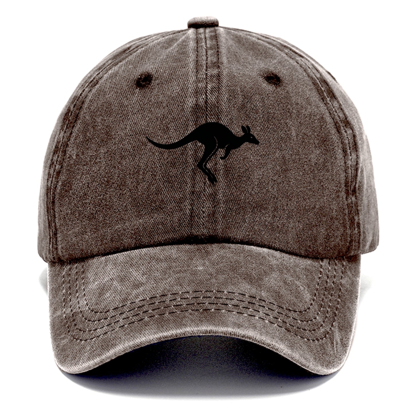 Kangaroo leaping across outback - Classic Cap - Brown