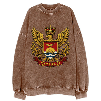 Kiribati Heritage Badge  - Vintage Sweatshirt - Brown