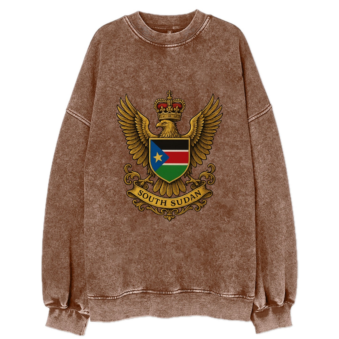 South Sudan Royal Logo  - Vintage Sweatshirt - Brown