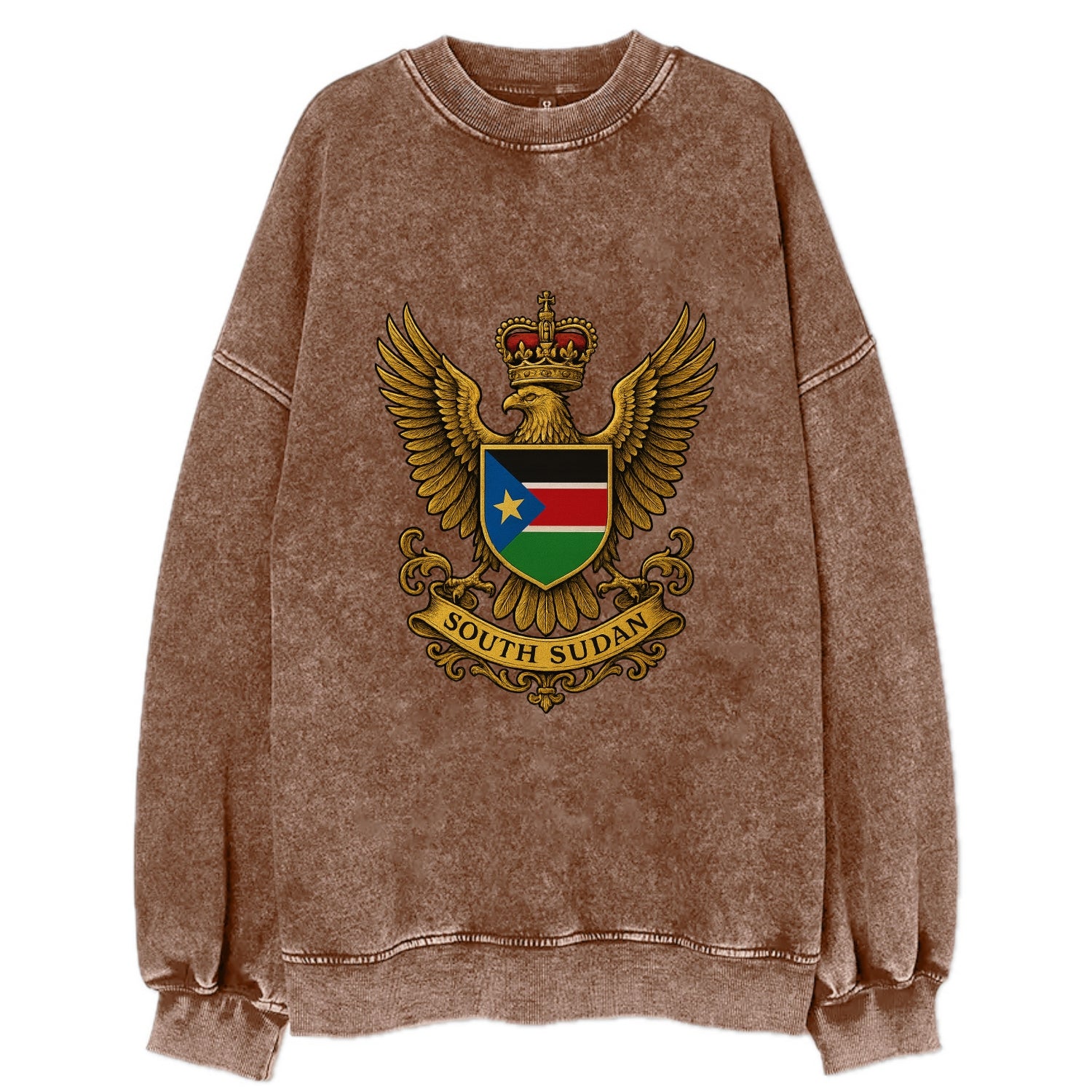 South Sudan Royal Logo  - Vintage Sweatshirt - Brown