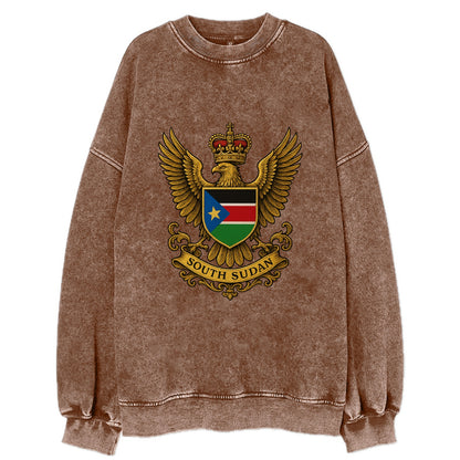 South Sudan Royal Logo  - Vintage Sweatshirt - Brown