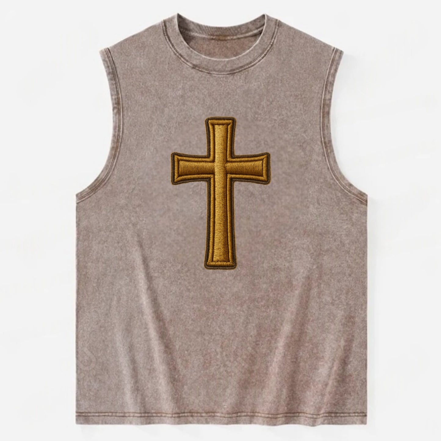 Latin Cross - Vintage Washed Tank - Brown