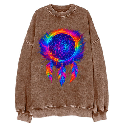 Dream Catcher Universe - Cosmic dreamcat - Vintage Sweatshirt - Brown