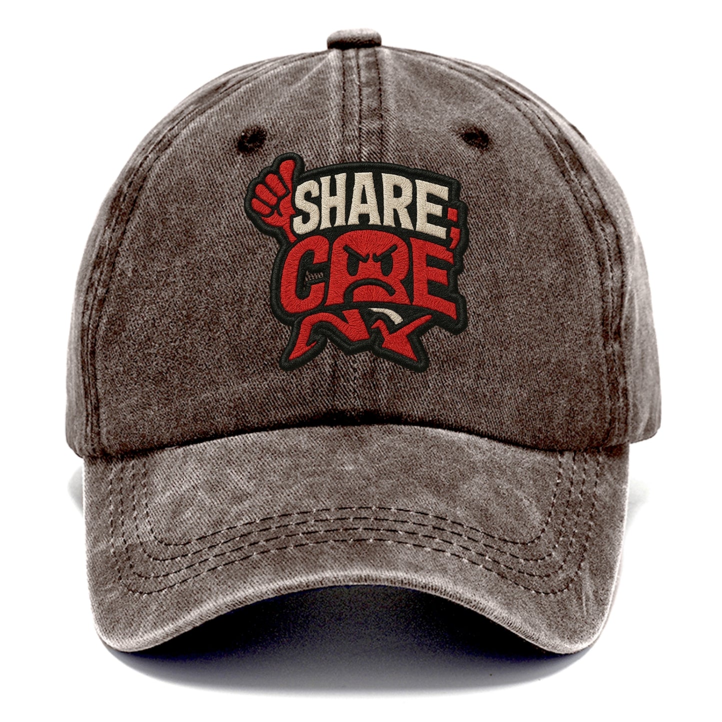 SHARE;CARE TOO MUCH Oversharer Green Hat - Classic Cap - Brown