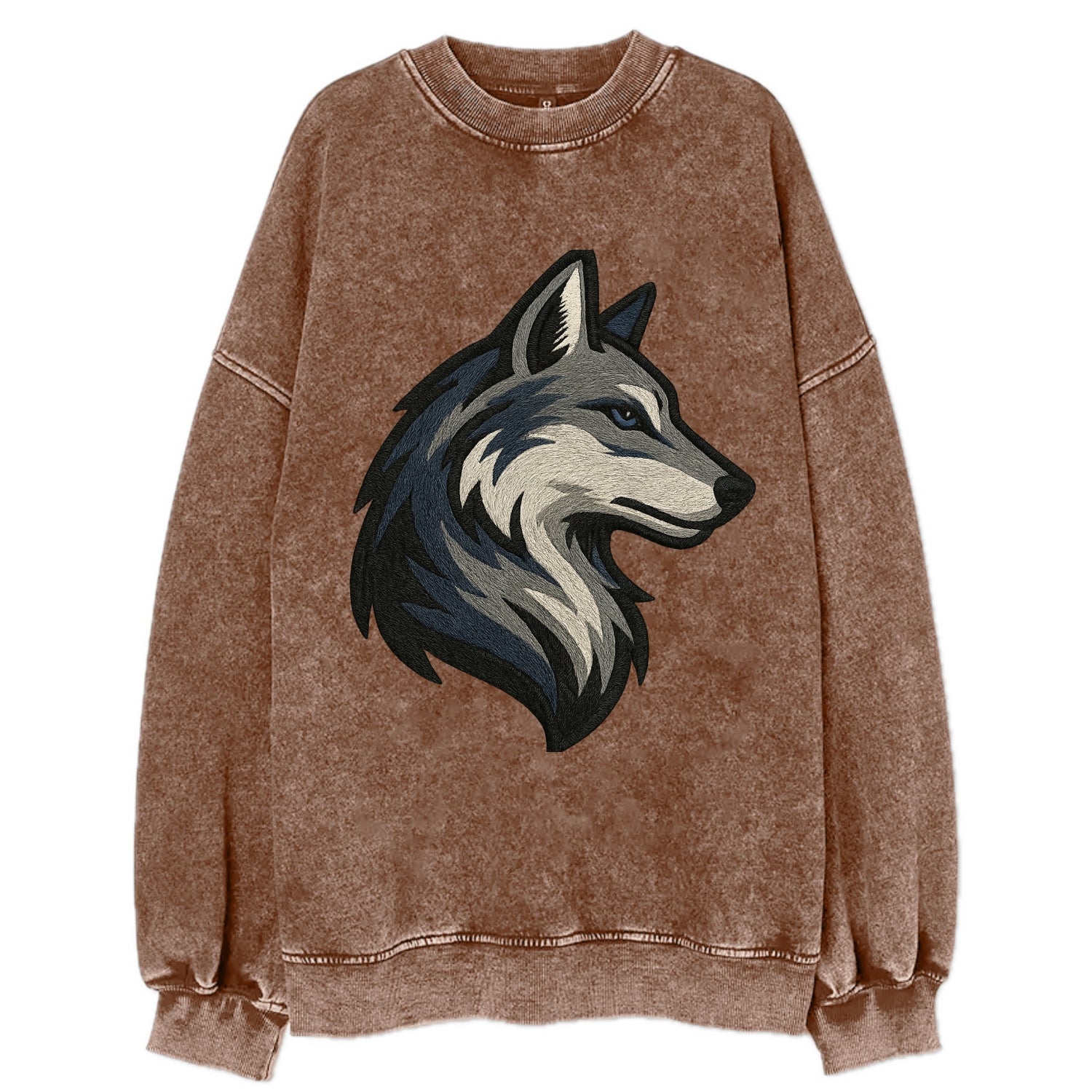 Lone Wolf Wanderer  - Vintage Sweatshirt - Brown