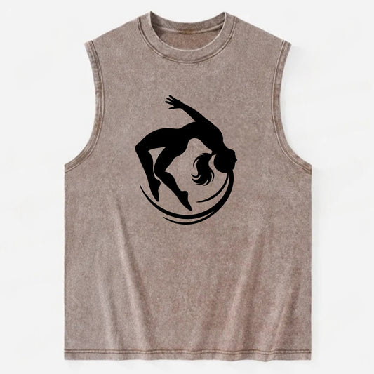 Gymnast mid-backflip rotation - Vintage Washed Tank - Brown
